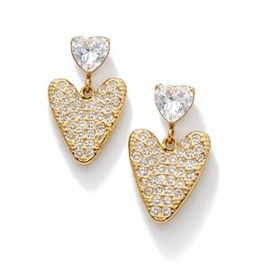 Heart Drop Earrings 18k gold plated